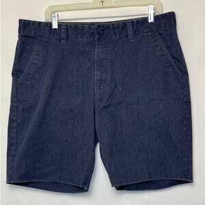 Brixton Mens 38 Blue Toil II Chino Shorts Casual Summer Flat Front Shorts Resort